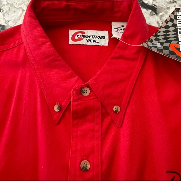 DALE EARNHARDT JR #8 Red Button Down Shirt NASCAR RACING SHIRT XL New Old Stock - Picture 8 of 8